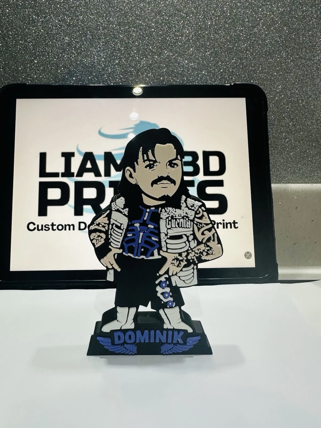 Decorative Dirty Dominic Mysterio Wrestling Table Stand Room Sign Display