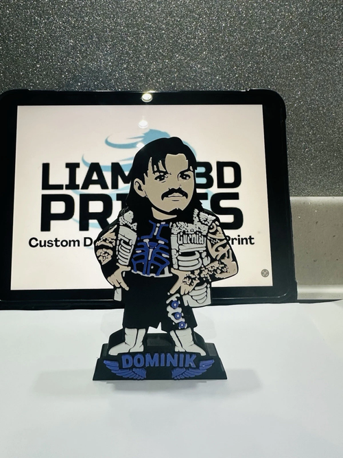 Decorative Dirty Dominic Mysterio Wrestling Table Stand Room Sign Display