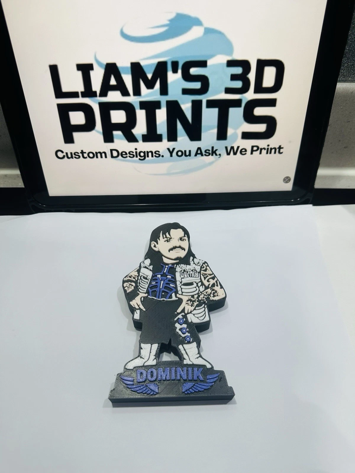 Decorative Dirty Dominic Mysterio Wrestling Table Stand Room Sign Display