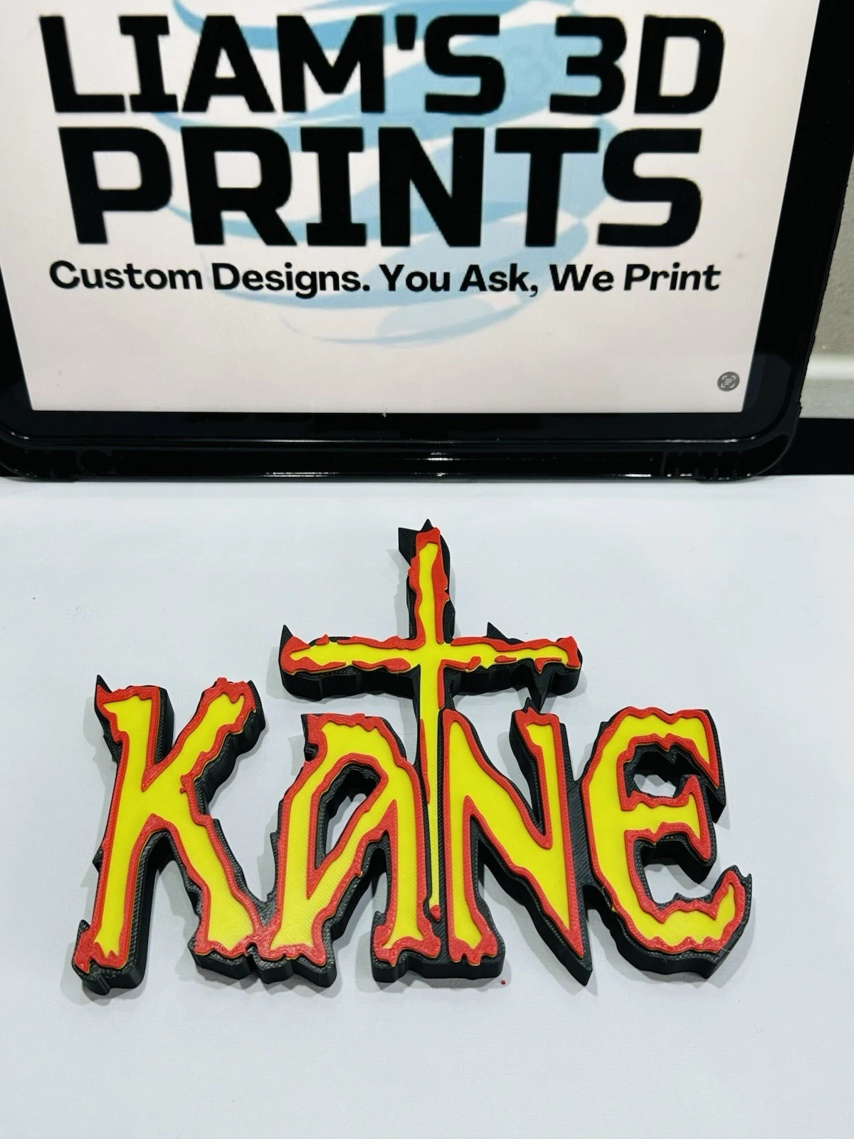 Decorative Kane Wording Logo Room Sign Display Wrestling wwf wwe