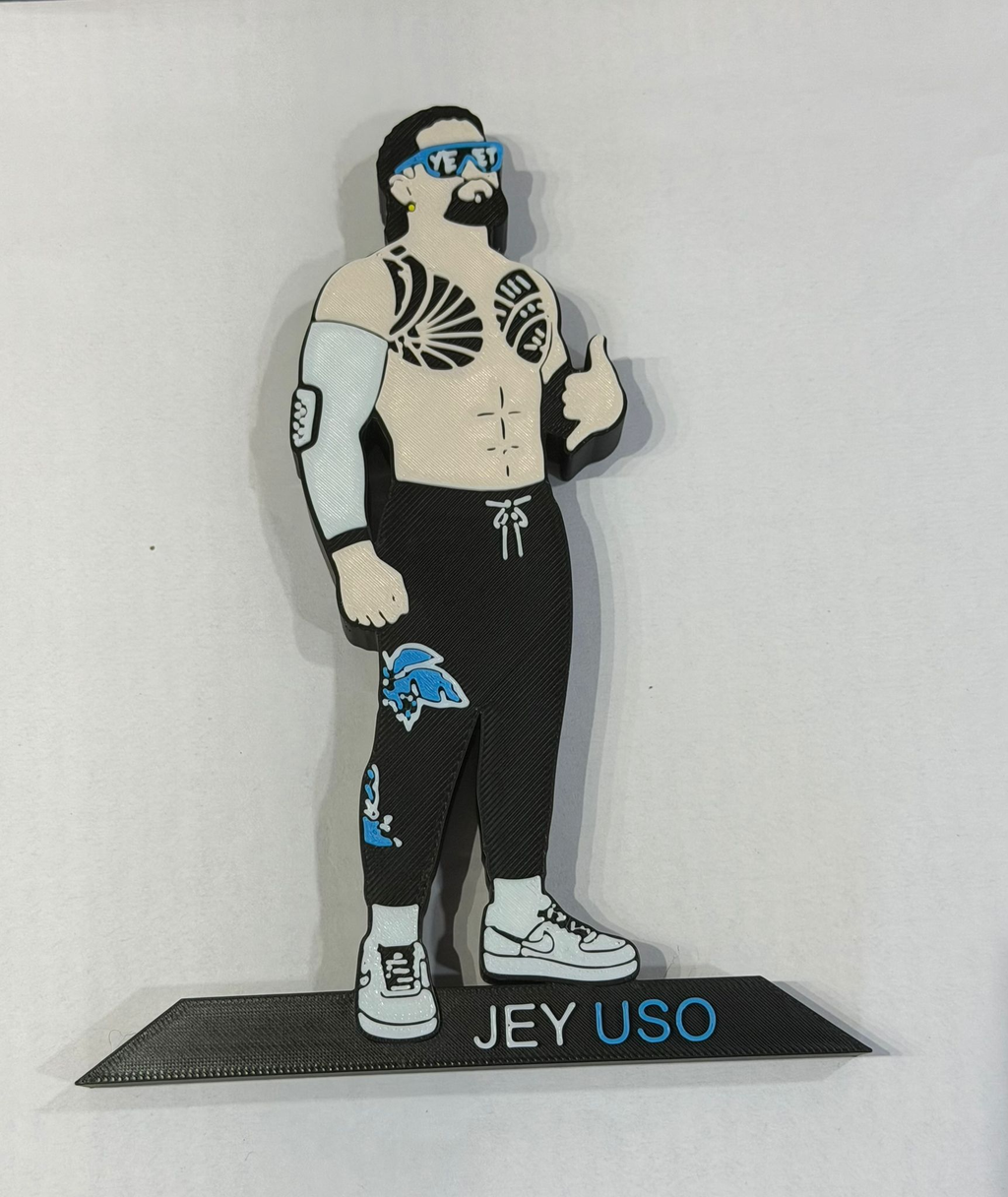 Decorative Jey Uso Wrestling Table Stand Room Sign Display WWE WWF