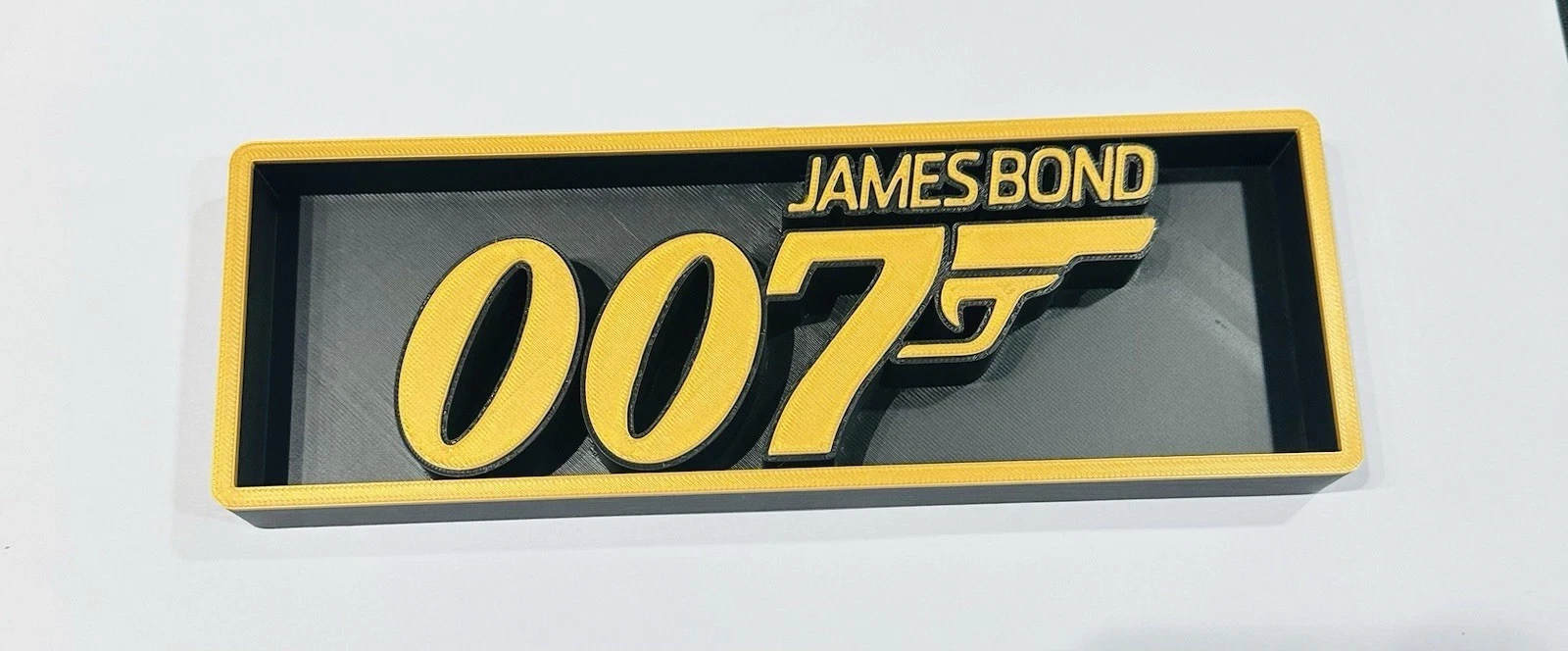 Decorative 007 James Bond Box Sign Shelf Wall Logo Display Film 3D Print 2 Sizes
