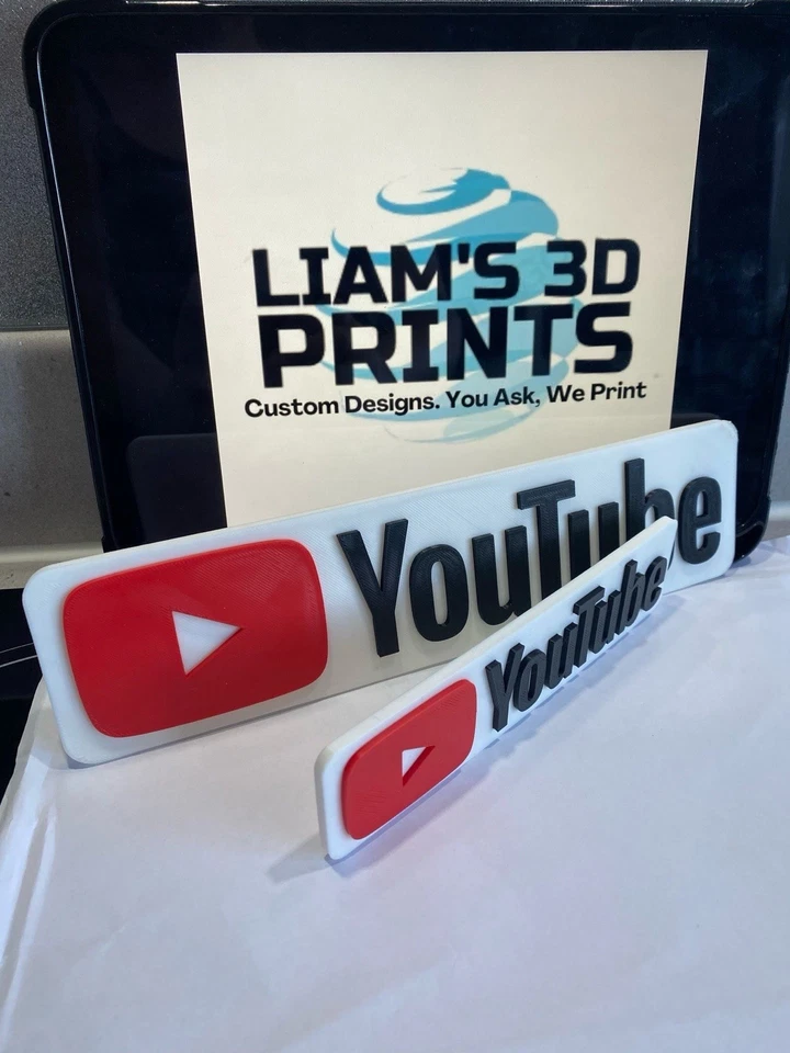Decorative You Tube YouTube logo Sign Display two sizes small 16cm Large 25cm