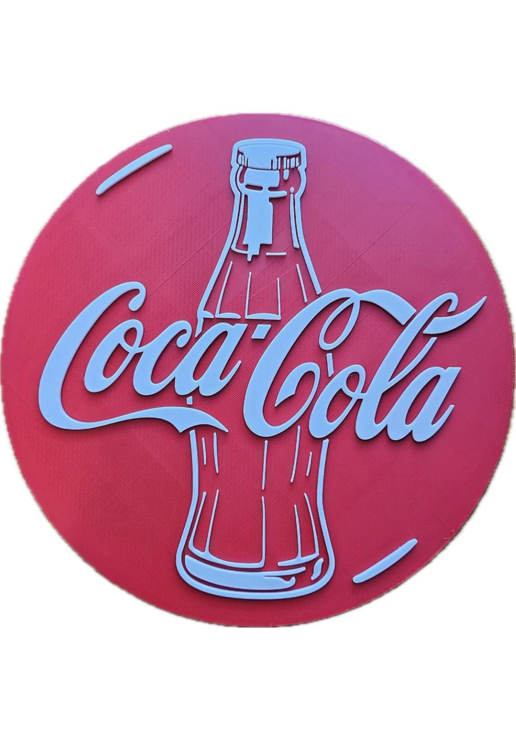 Decorative Coca Cola Bottle Round logo Sign Display 16cm Mancave Bar
