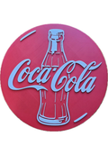 Decorative Coca Cola Bottle Round logo Sign Display 16cm Mancave Bar