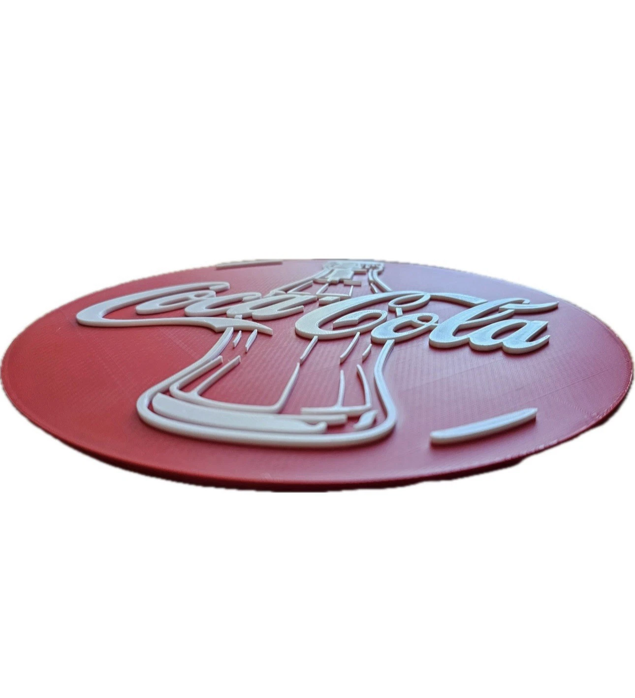 Decorative Coca Cola Bottle Round logo Sign Display 16cm Mancave Bar