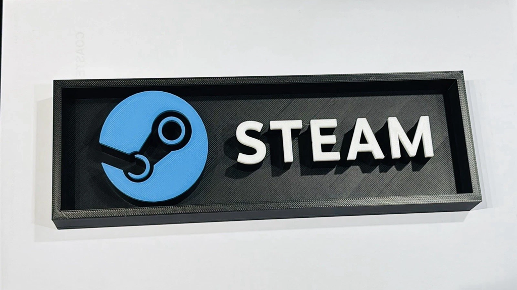 Decorative STEAM Gaming Logo Box Sign PC Valve Shelf Wall Display 2 Sizes