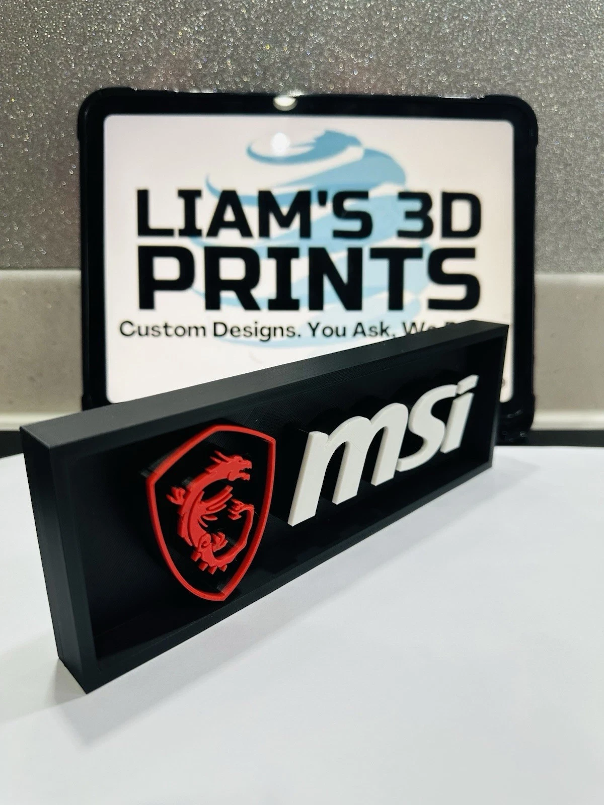 Decorative MSI Gaming Logo Box Sign PC Shelf Wall Display 2 Sizes
