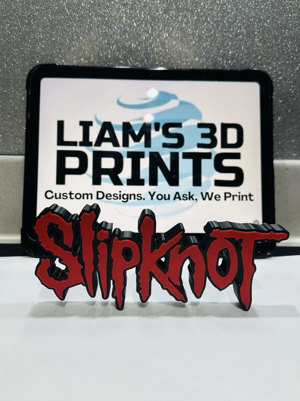 Decorative Slipknot Rock Band Logo Self Standing 3D Print Music Sign Shelf Desk