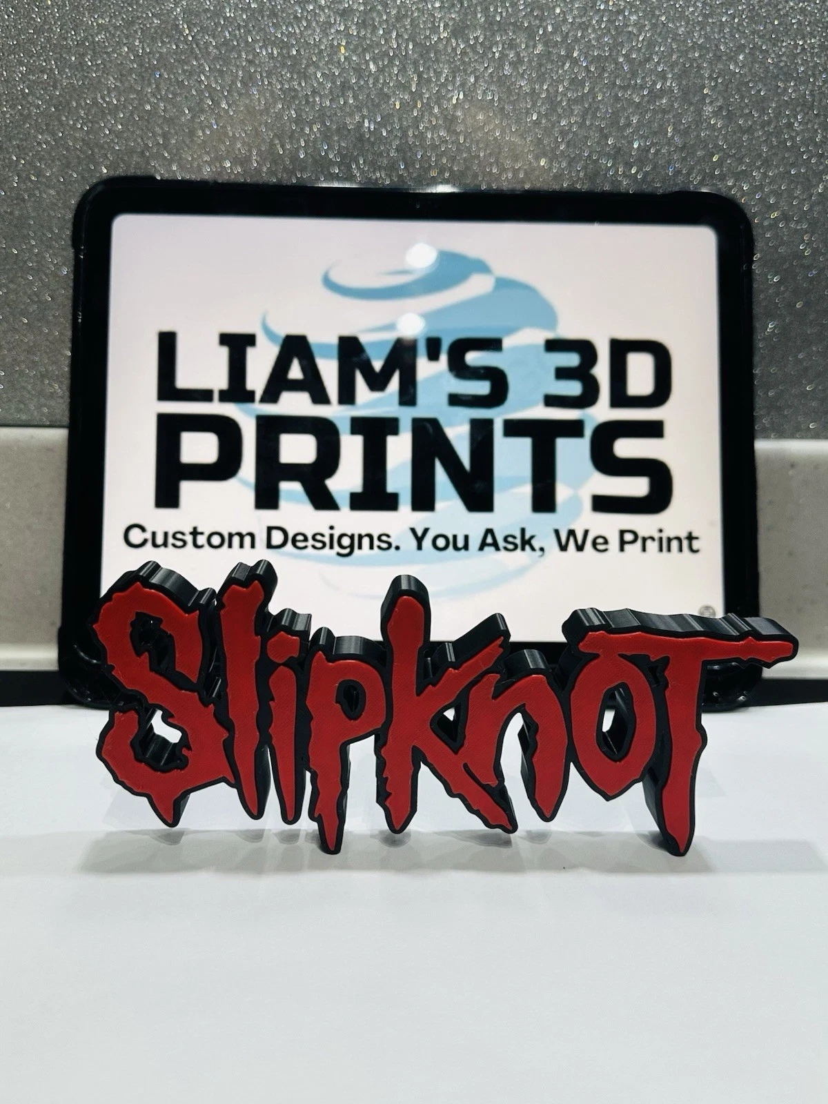 Decorative Slipknot Rock Band Logo Self Standing 3D Print Music Sign Shelf Desk