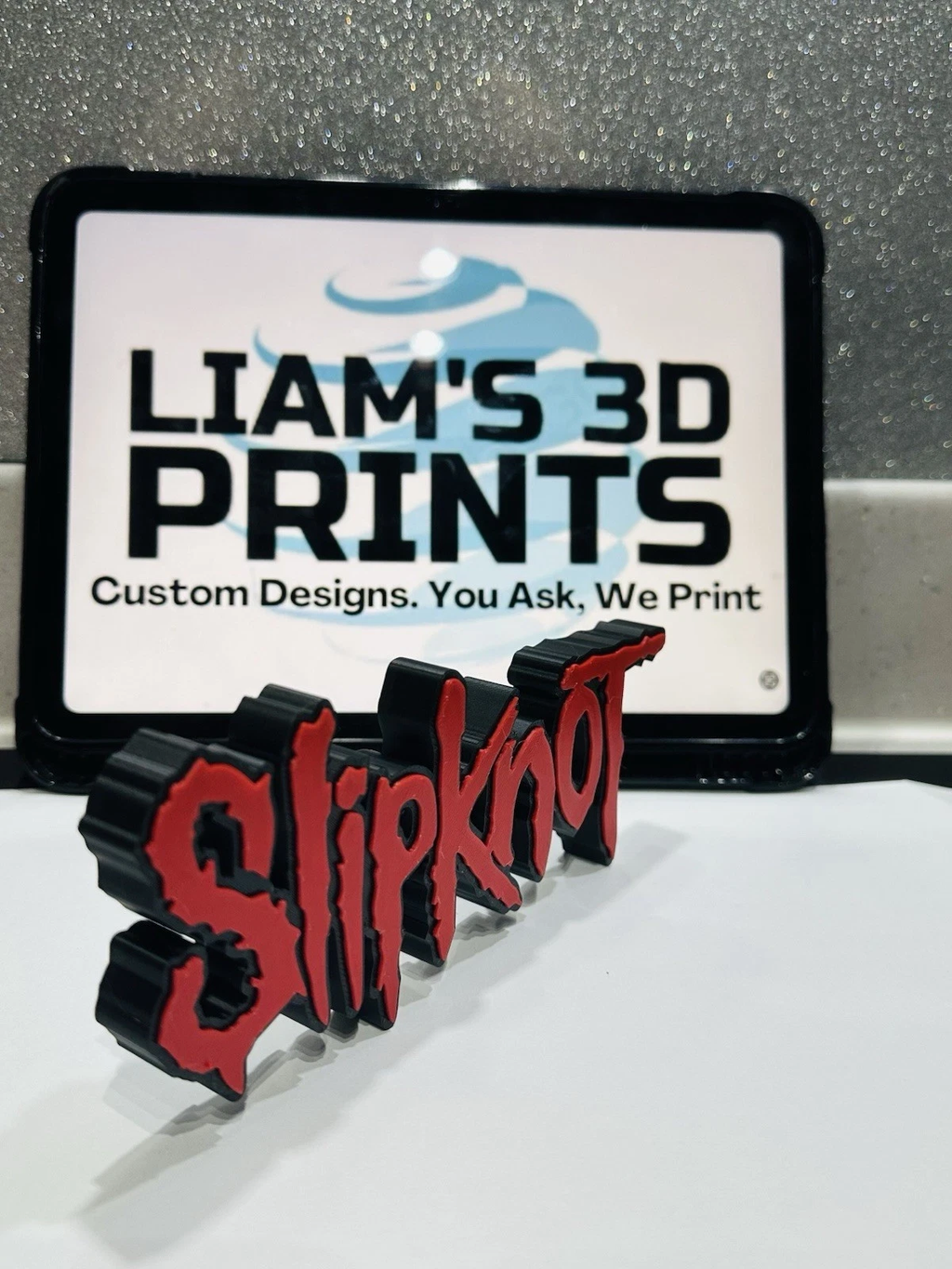 Decorative Slipknot Rock Band Logo Self Standing 3D Print Music Sign Shelf Desk