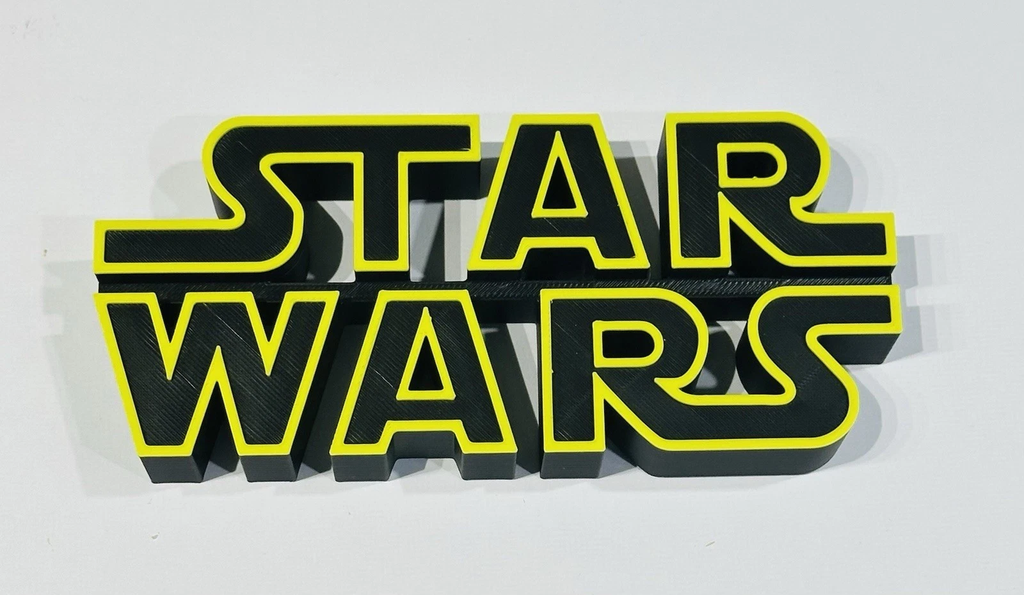 Decorative Star Wars Logo Film Self Standing Shelf Desk Display 3D Print
