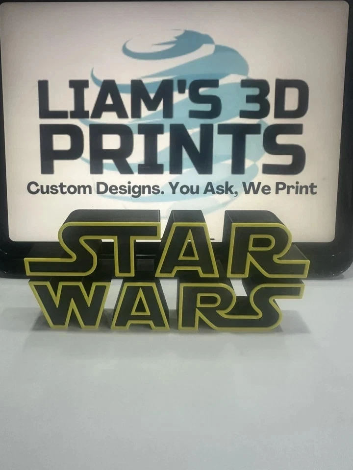 Decorative Star Wars Logo Film Self Standing Shelf Desk Display 3D Print