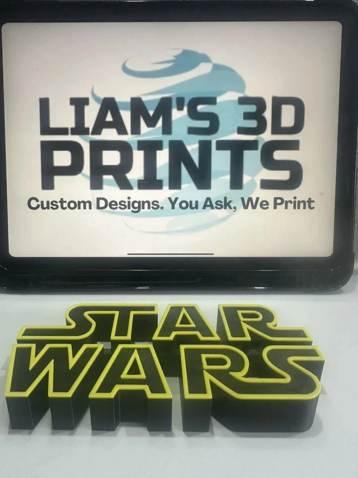 Decorative Star Wars Logo Film Self Standing Shelf Desk Display 3D Print