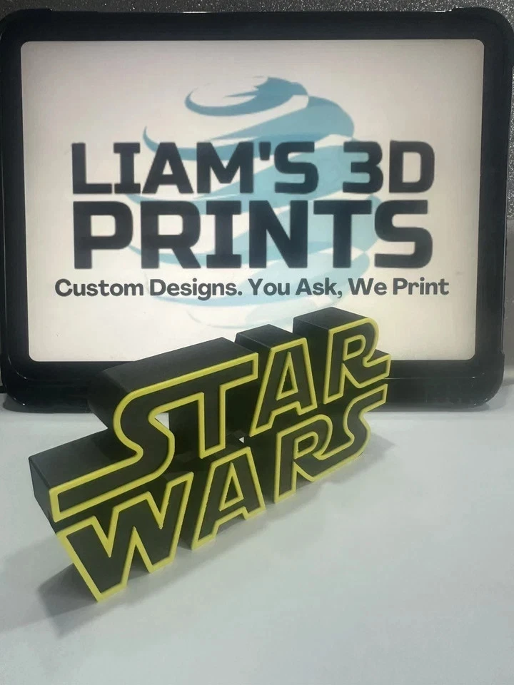 Decorative Star Wars Logo Film Self Standing Shelf Desk Display 3D Print