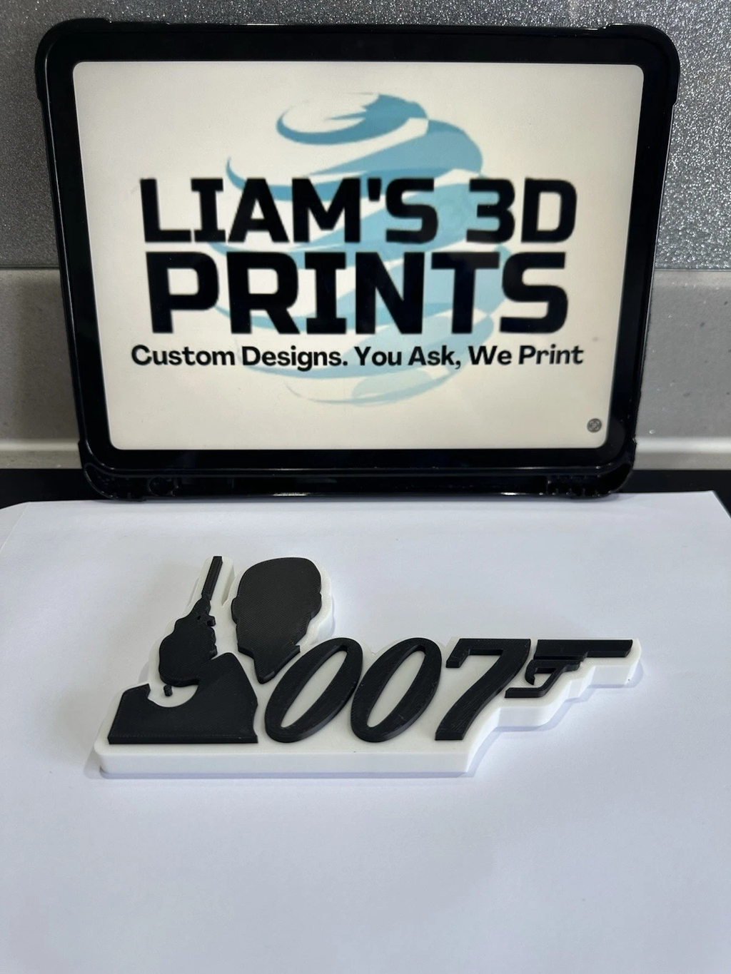 Decorative James Bond Sillhouette 007 Film Logo Word Sign Room Display Pops