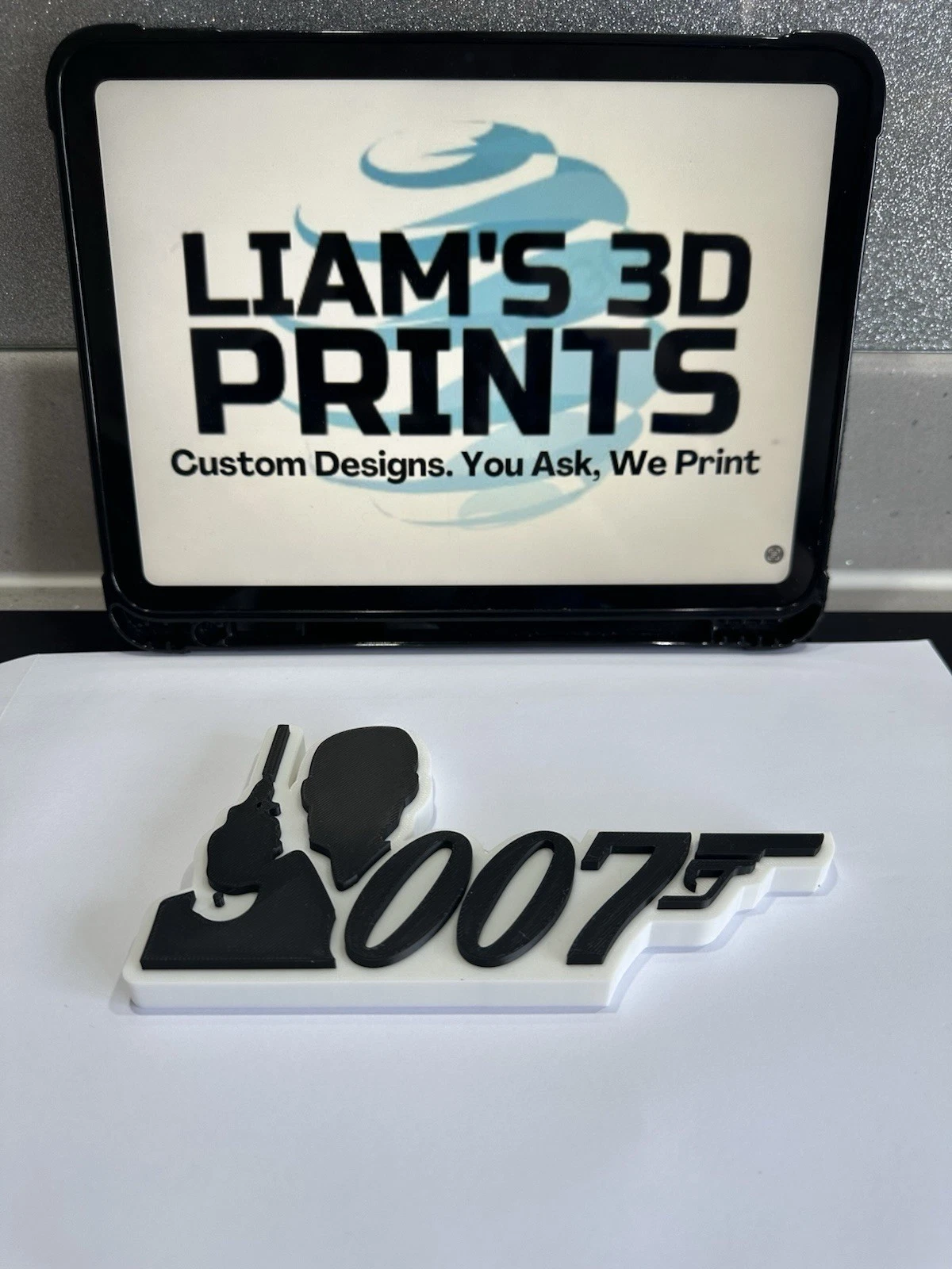 Decorative James Bond Sillhouette 007 Film Logo Word Sign Room Display Pops