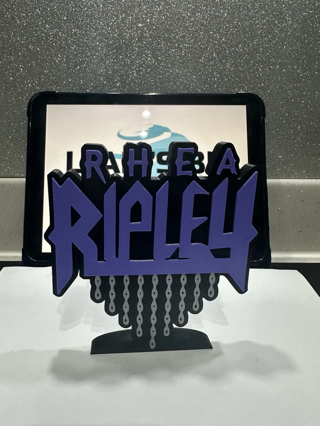 Decorative Rhea Ripley Wording Wrestling Table Stand Room Sign Display Wwe