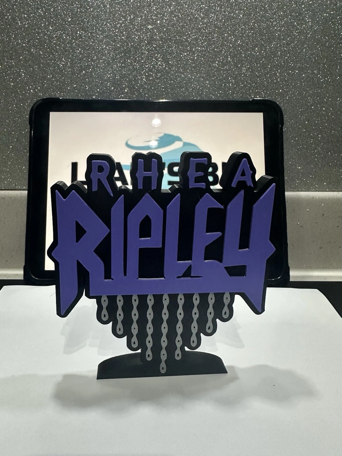 Decorative Rhea Ripley Wording Wrestling Table Stand Room Sign Display Wwe