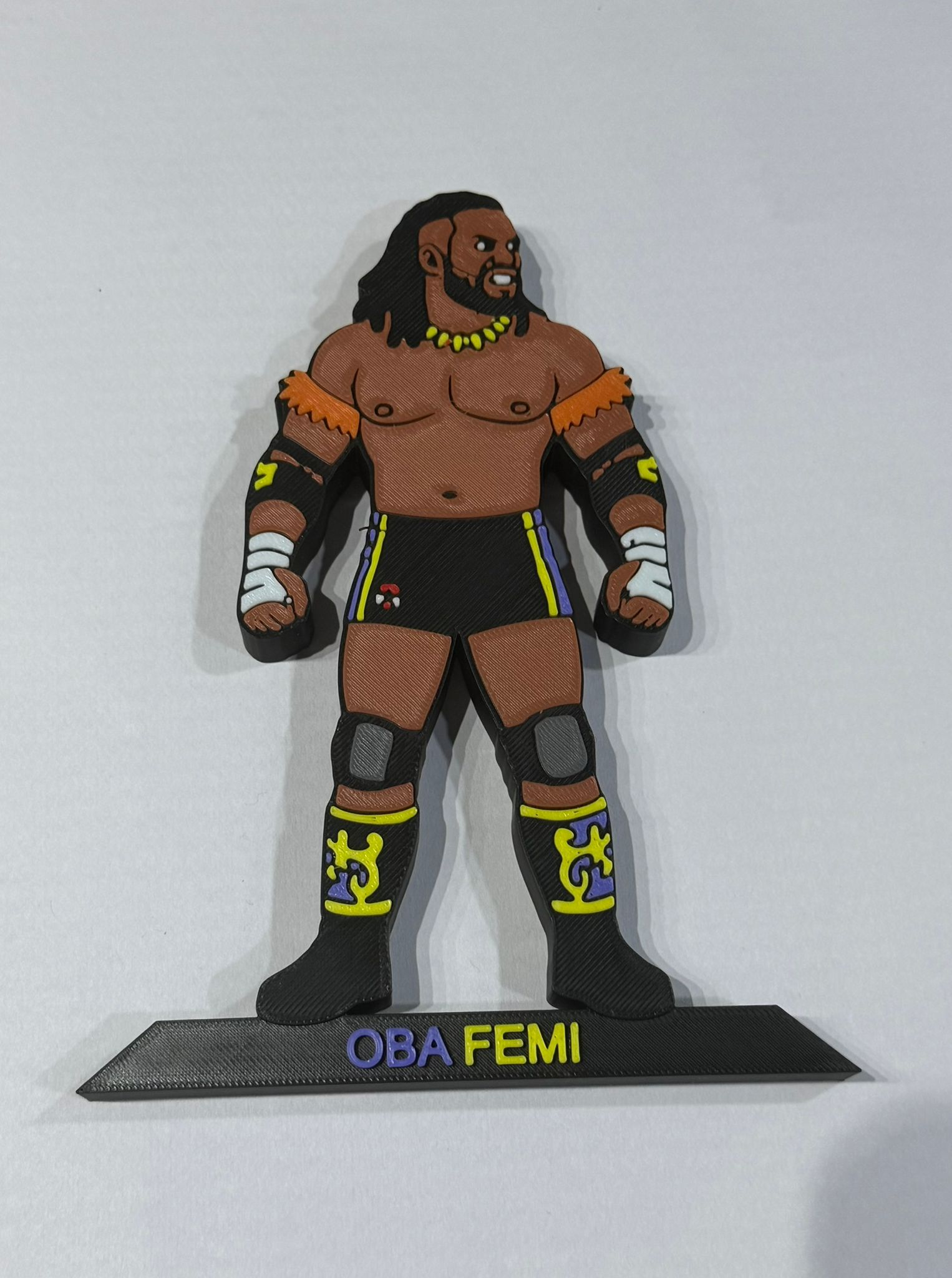 Decorative Oba Femi Wrestler Table Stand Room Sign Display Wrestling WWE