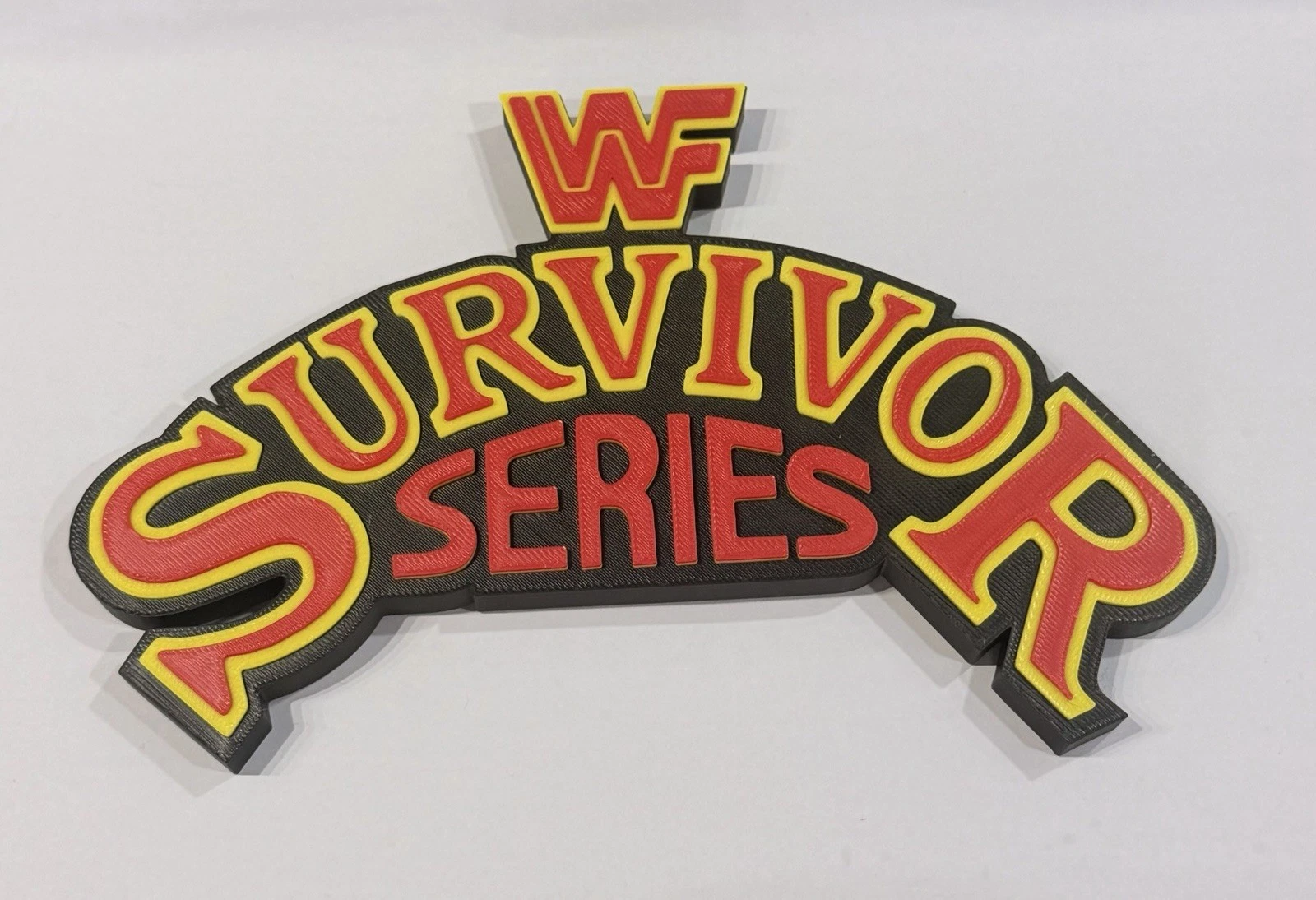 Decorative Survivor Series WWE WWF Logo Self Standing Shelf 3D Print