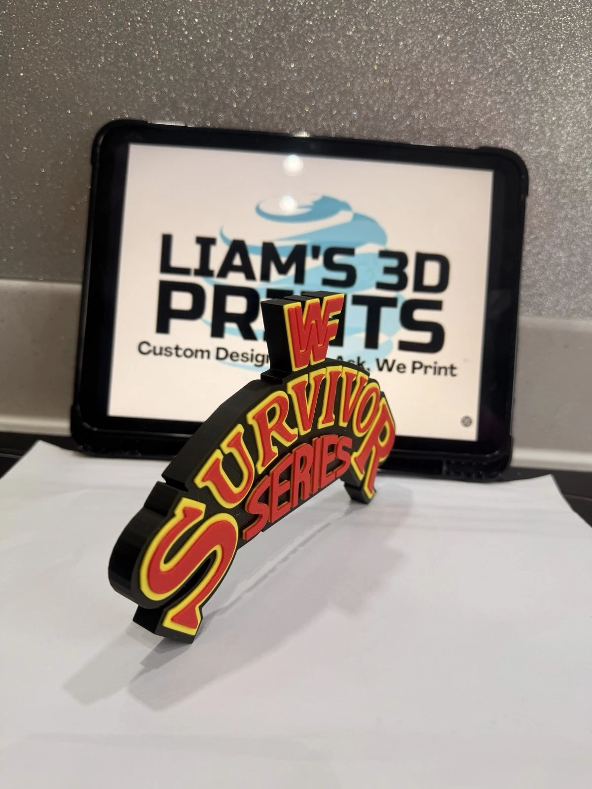 Decorative Survivor Series WWE WWF Logo Self Standing Shelf 3D Print