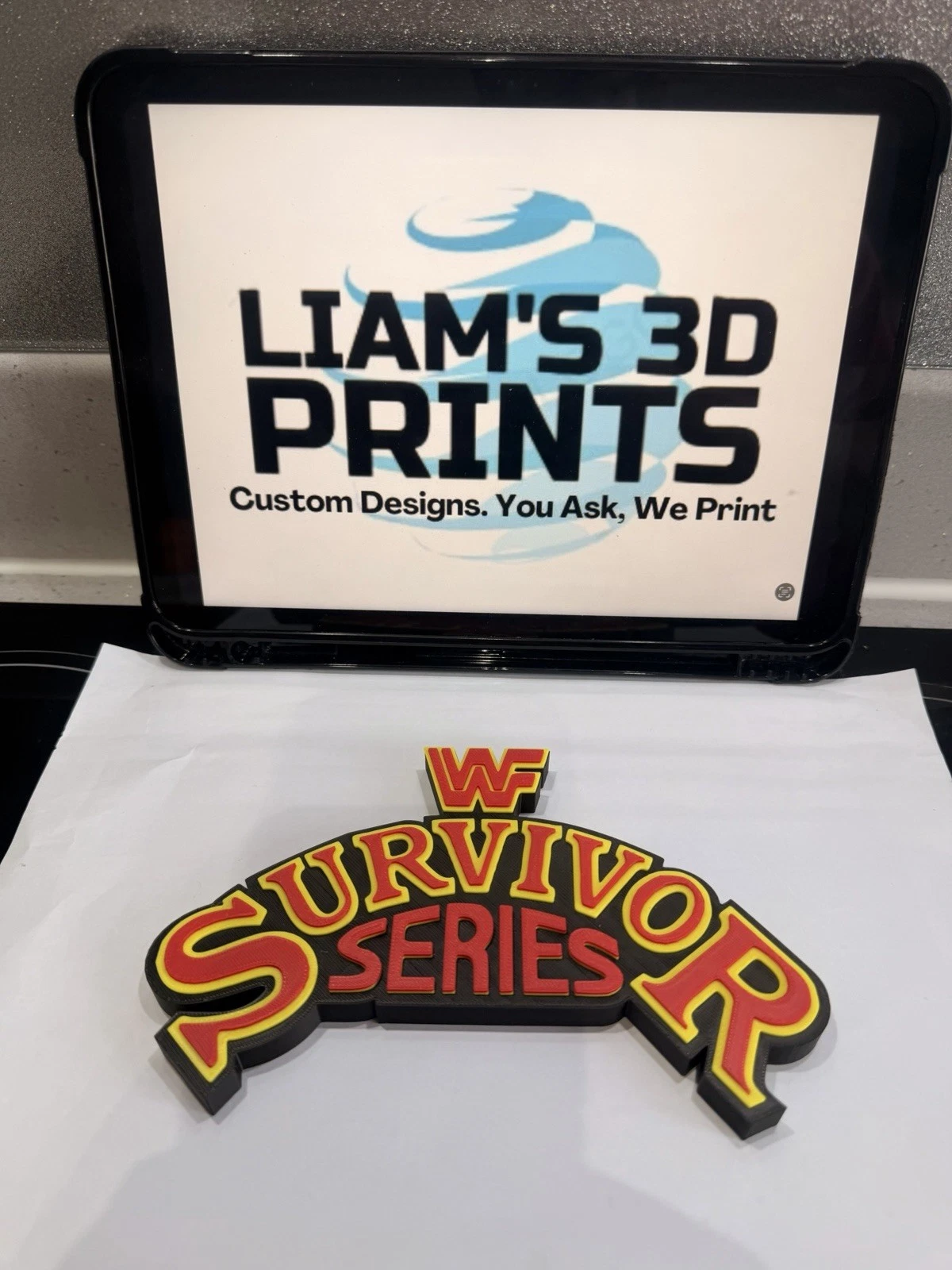 Decorative Survivor Series WWE WWF Logo Self Standing Shelf 3D Print