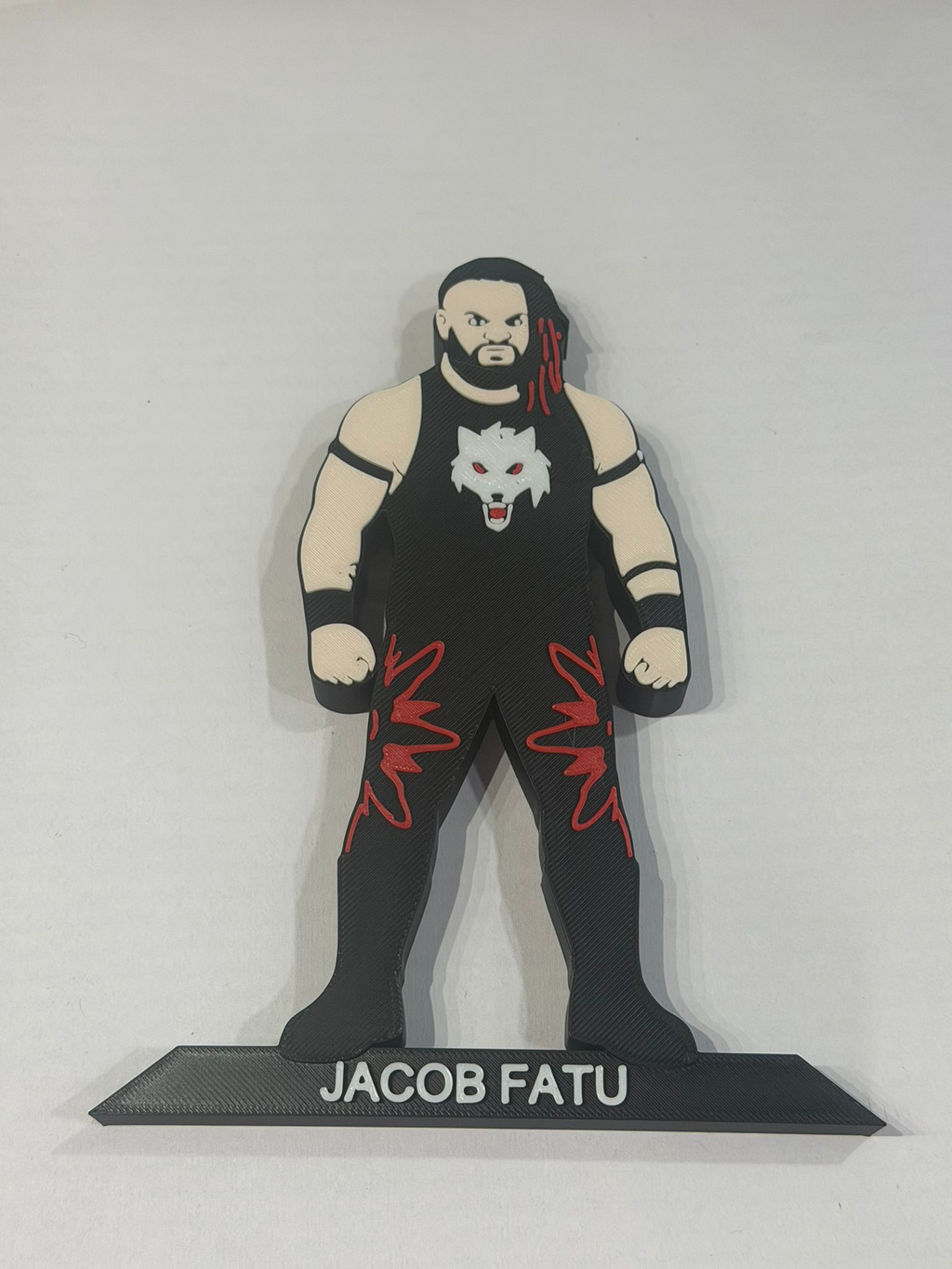 Decorative Jacob Fatu Wrestler Table Stand Room Sign Display Wrestling WWE