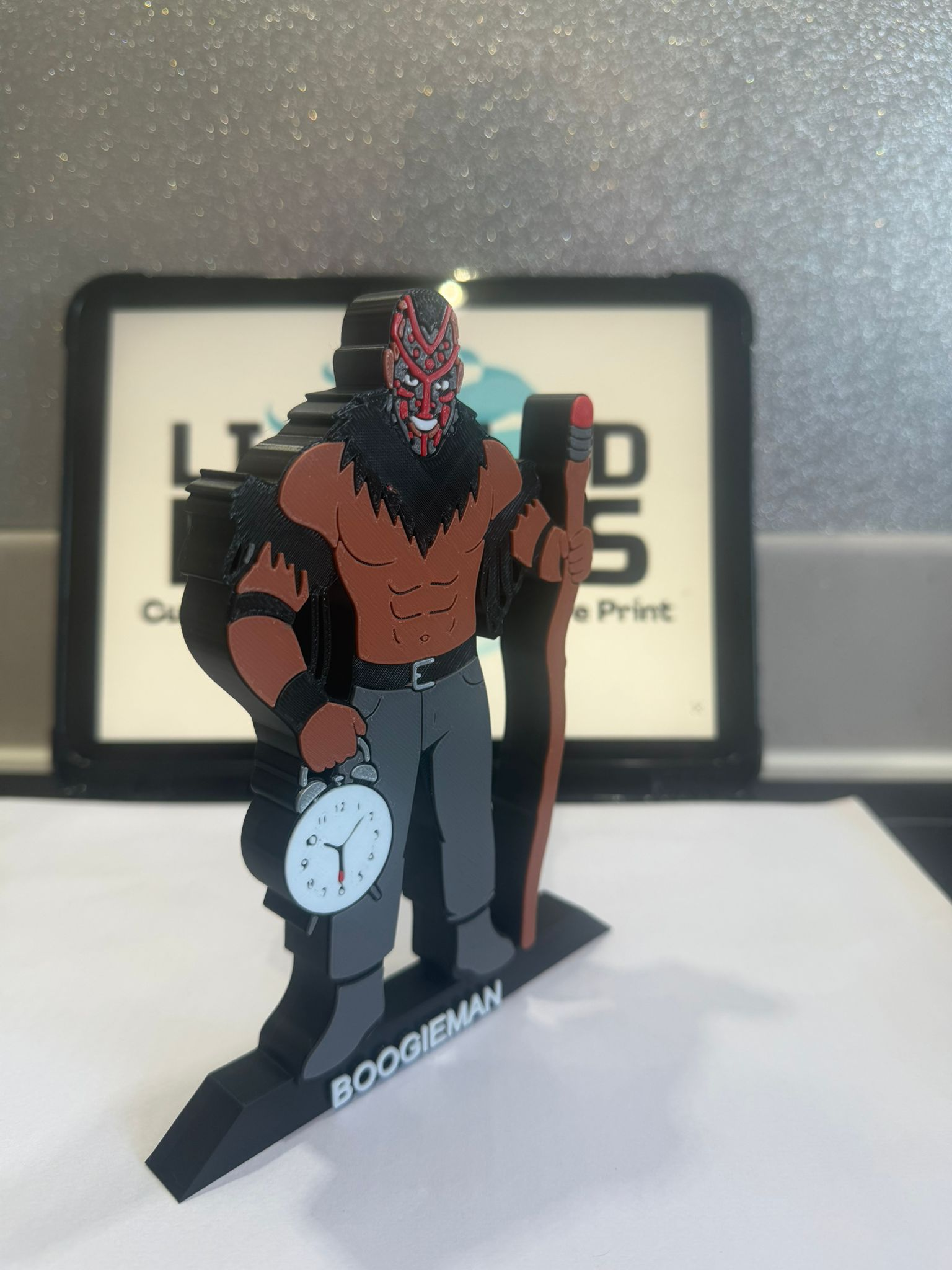 Decorative Boogieman Wrestler Table Stand Room Sign Display Wrestling WWE