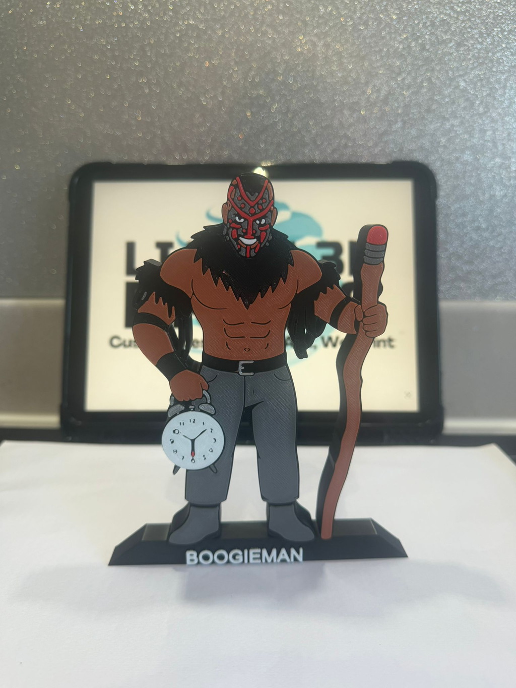 Decorative Boogieman Wrestler Table Stand Room Sign Display Wrestling WWE