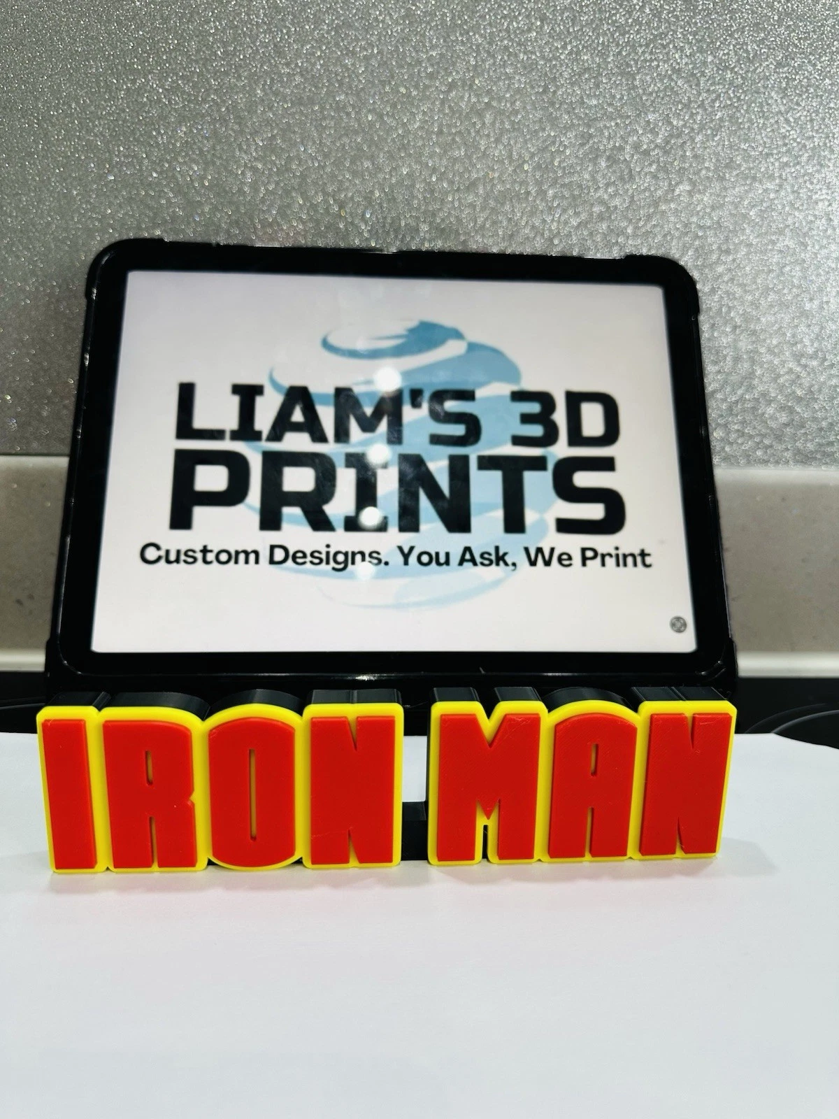 Decorative Iron Man Marvel logo Film Sign Display Pops Self Standing