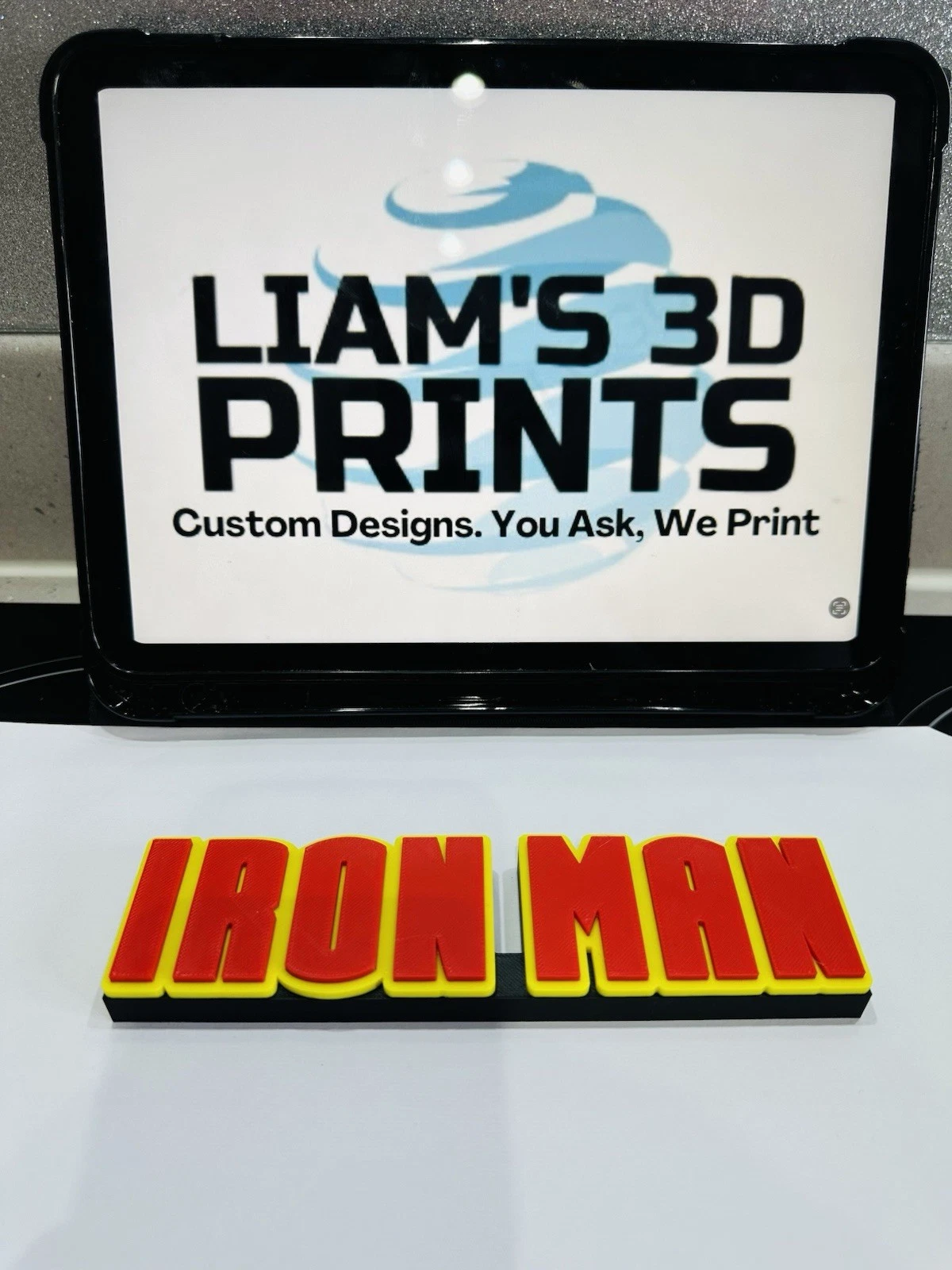 Decorative Iron Man Marvel logo Film Sign Display Pops Self Standing