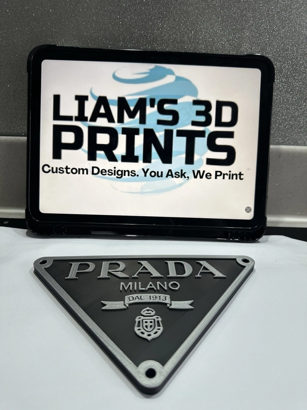 Decorative designer Prada Milano logo Sign Display