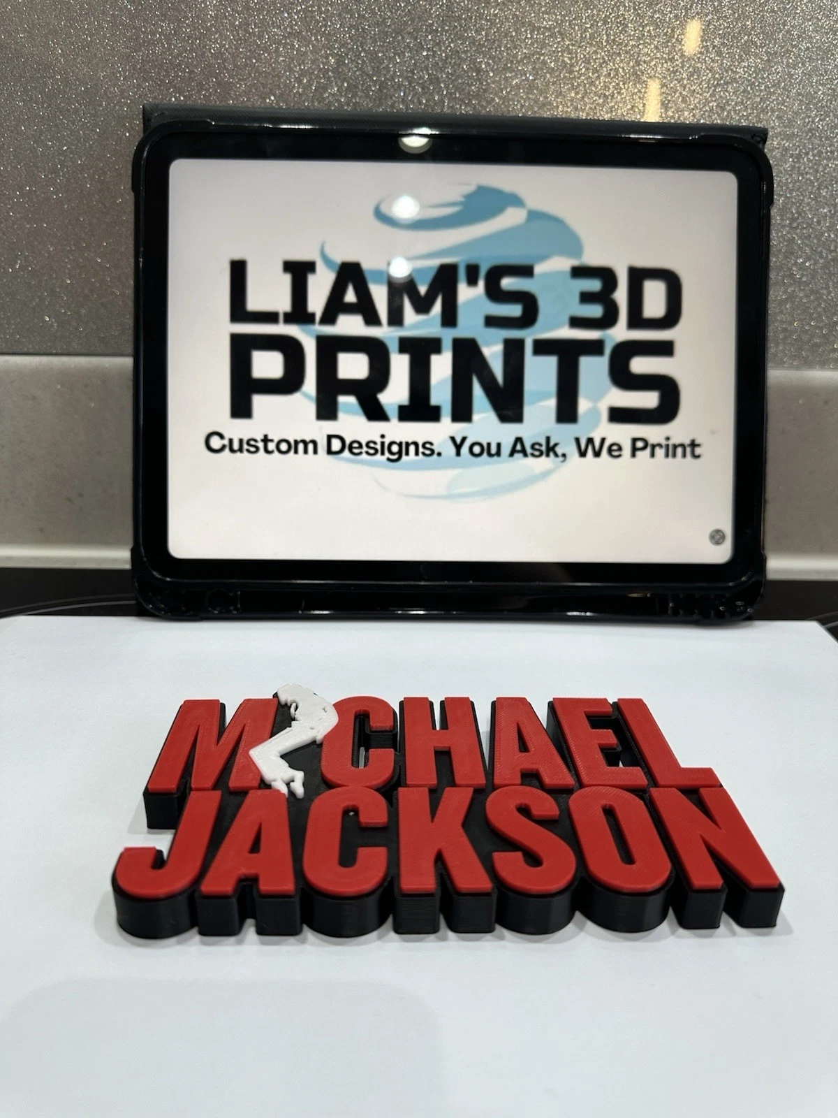 Decorative Michael Jackson self standing sign logo display POP 3D music