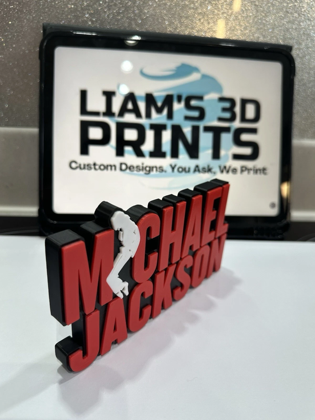 Decorative Michael Jackson self standing sign logo display POP 3D music