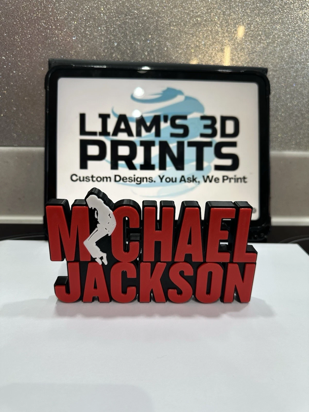 Decorative Michael Jackson self standing sign logo display POP 3D music