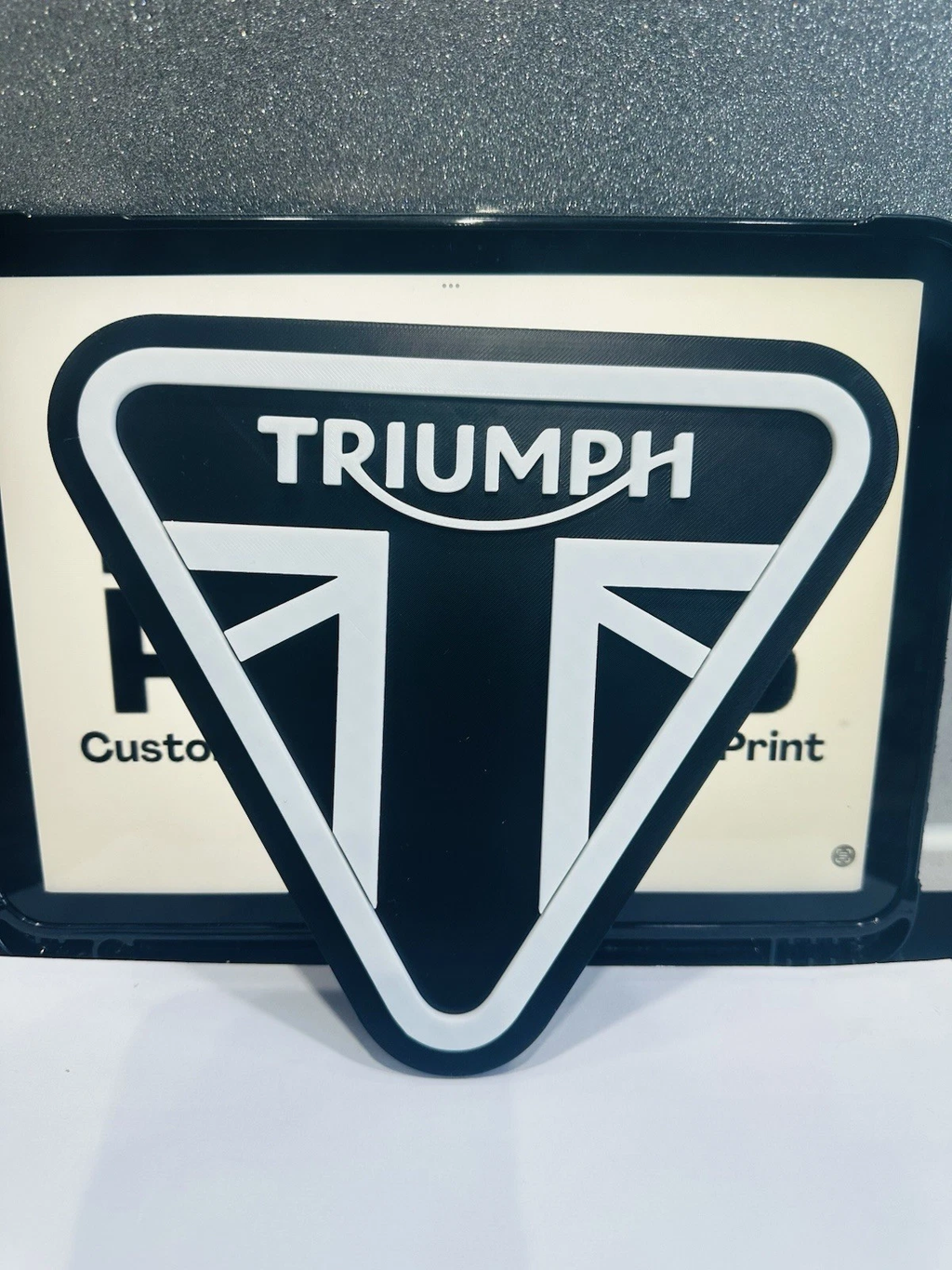 Decorative Triumph Motorcycle Logo Room Wall Sign Mancave Garage Display