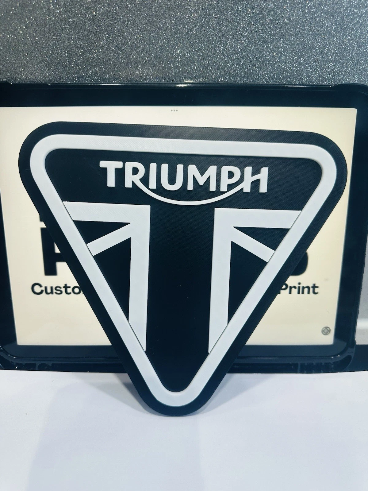 Decorative Triumph Motorcycle Logo Room Wall Sign Mancave Garage Display
