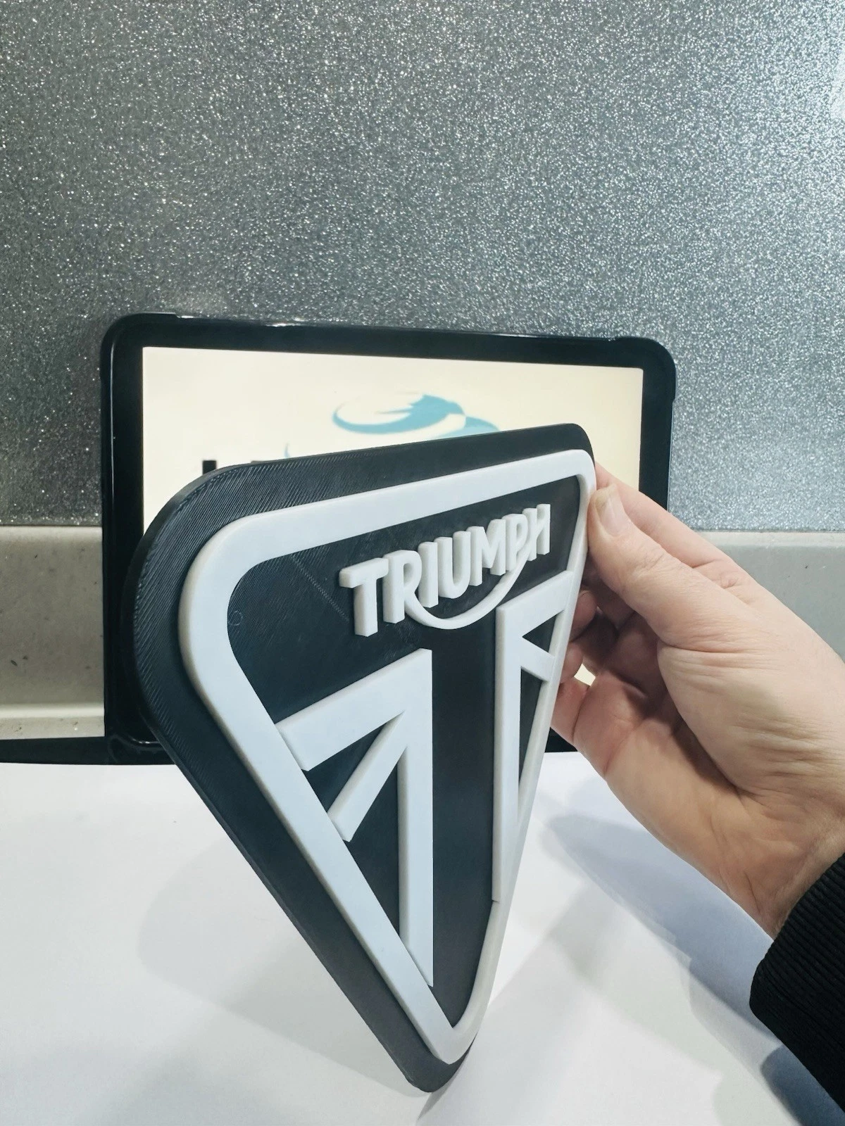 Decorative Triumph Motorcycle Logo Room Wall Sign Mancave Garage Display