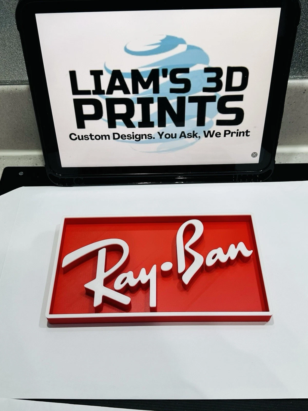Decorative designer Ray Ban logo Sign Display Watch 20cm