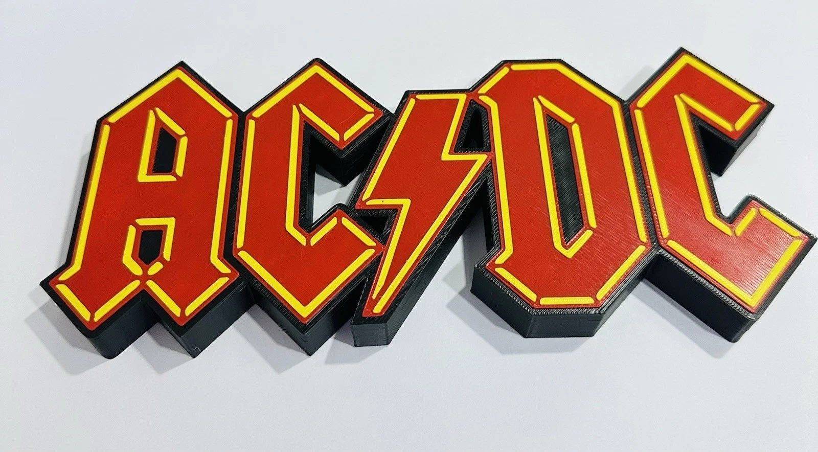Decorative AC/DC ACDC Music Logo 3D Print Self Standing Display Shelf
