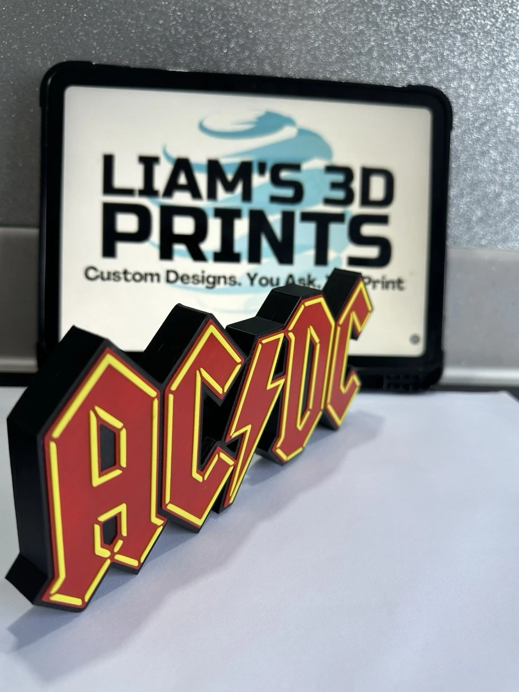 Decorative AC/DC ACDC Music Logo 3D Print Self Standing Display Shelf