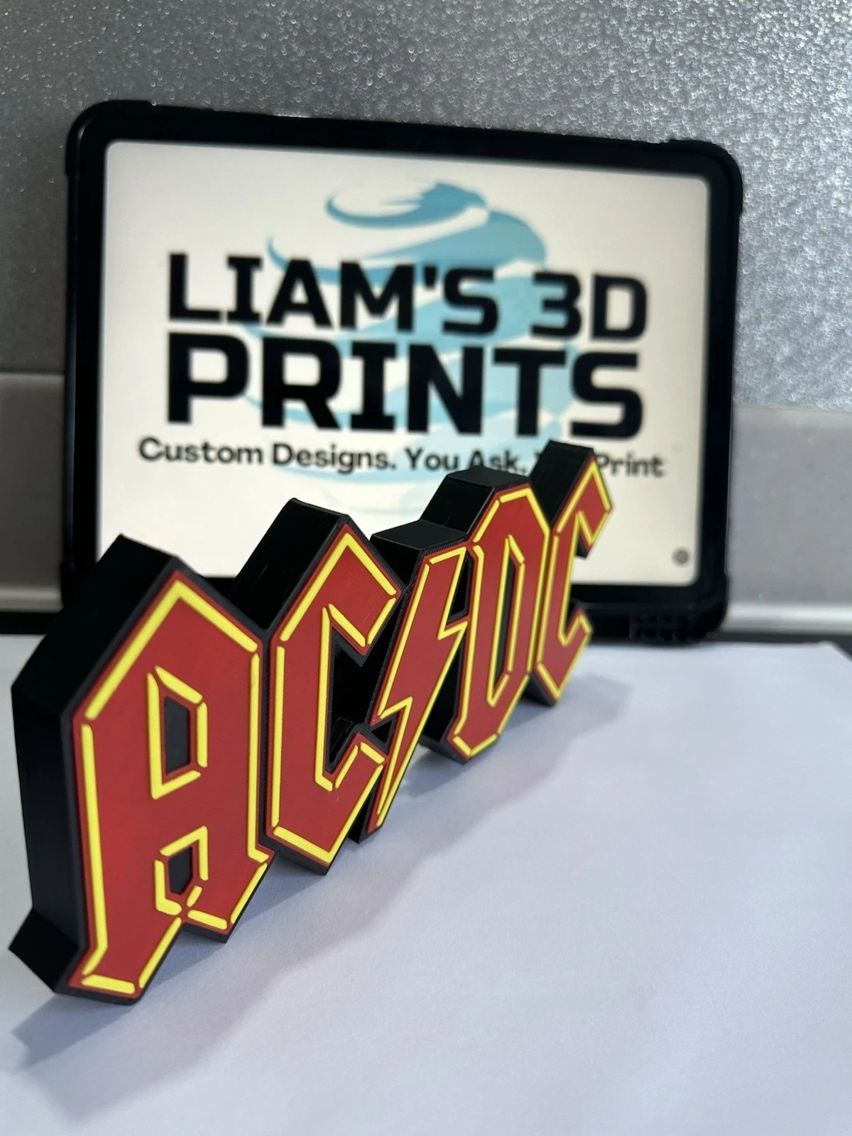 Decorative AC/DC ACDC Music Logo 3D Print Self Standing Display Shelf