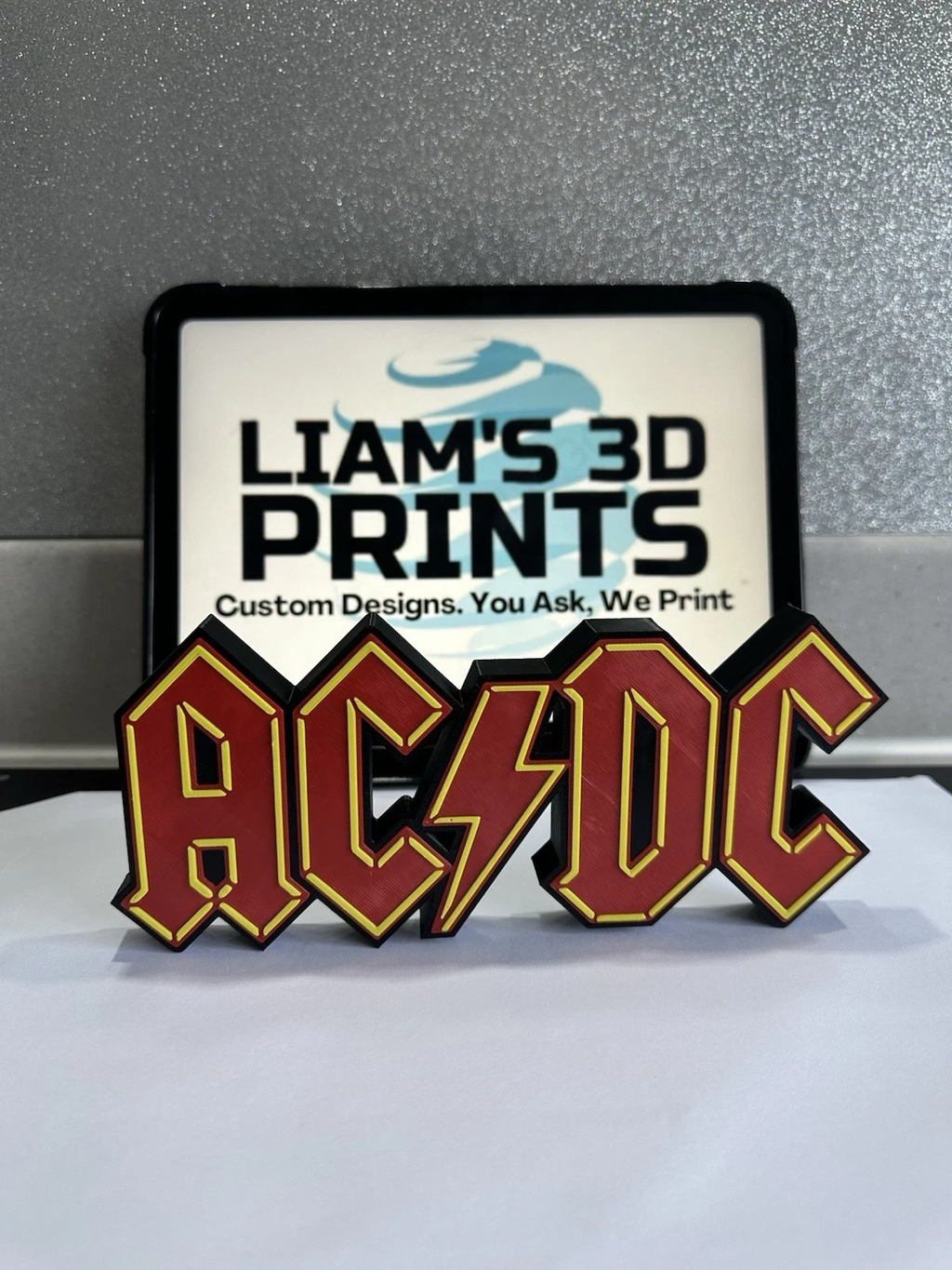 Decorative AC/DC ACDC Music Logo 3D Print Self Standing Display Shelf