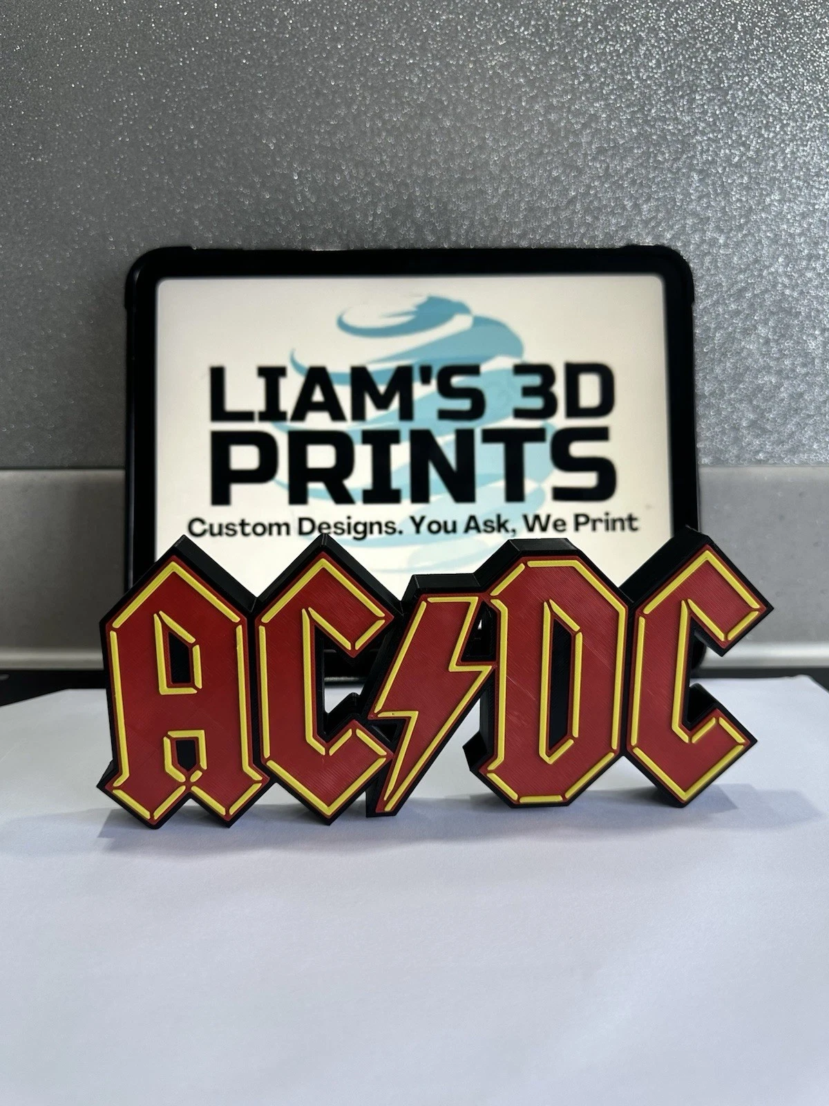 Decorative AC/DC ACDC Music Logo 3D Print Self Standing Display Shelf