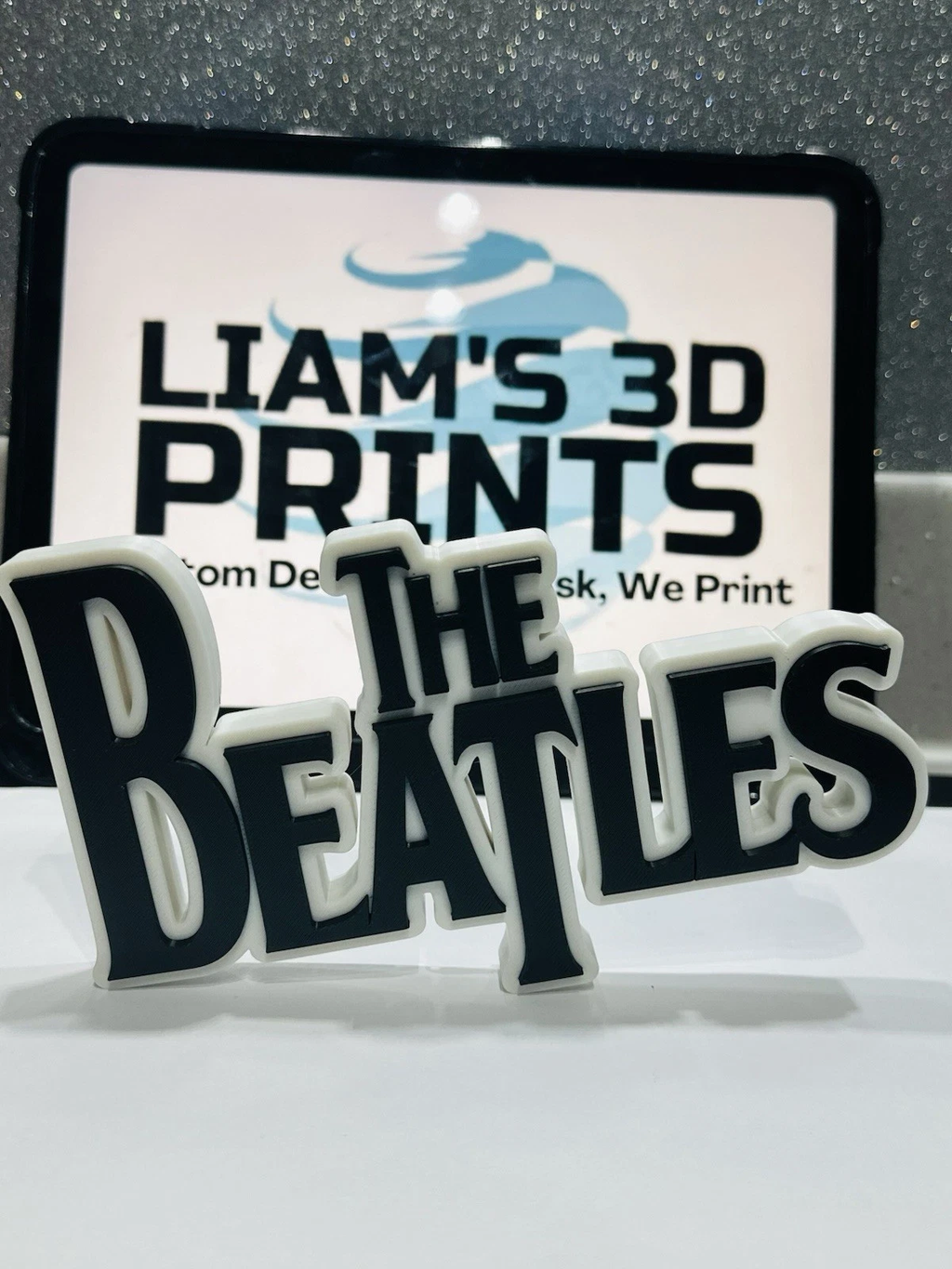 Decorative Beatles Band Logo Self Standing 3D Print Music Sign Shelf Desk
