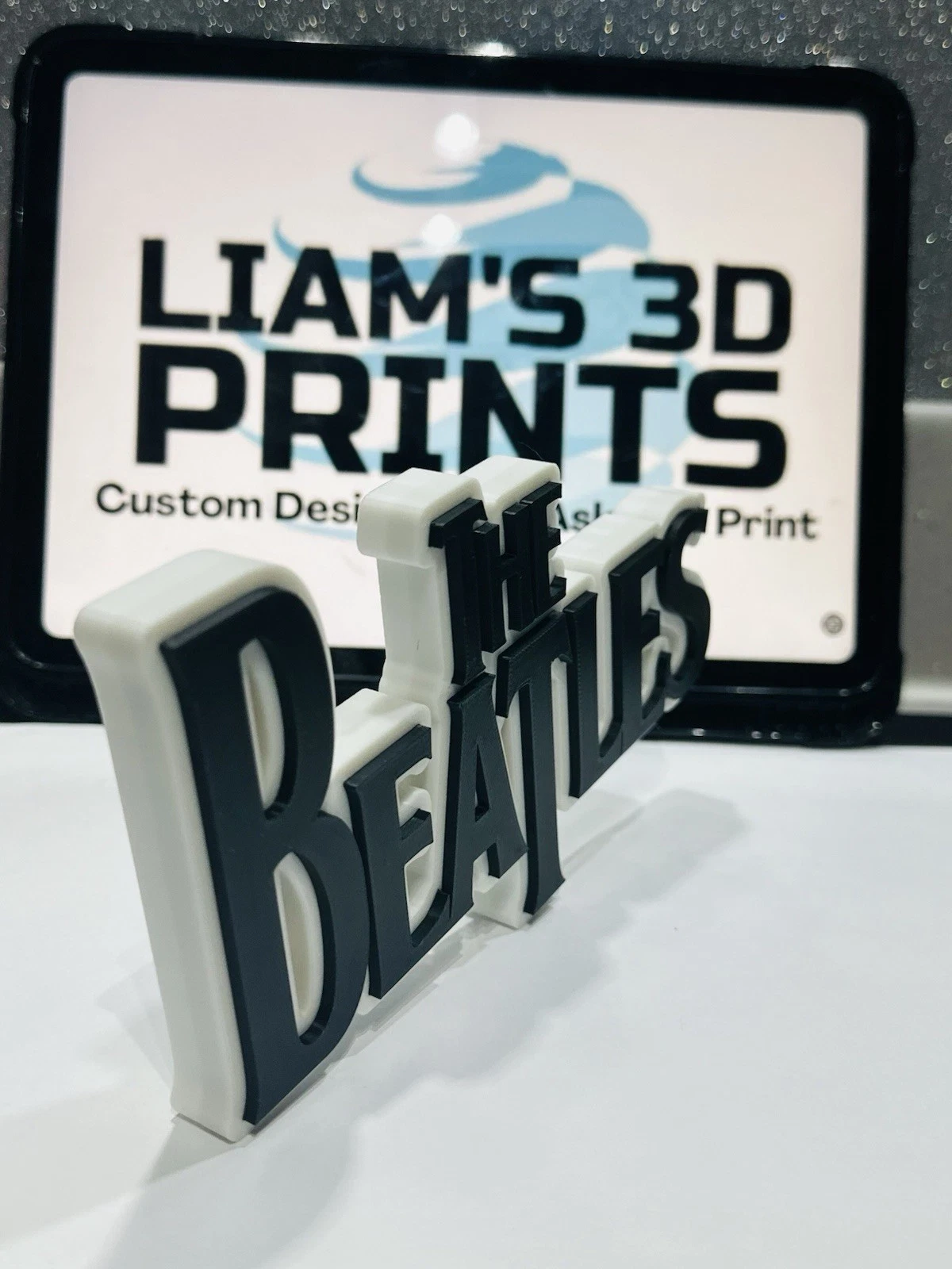 Decorative Beatles Band Logo Self Standing 3D Print Music Sign Shelf Desk