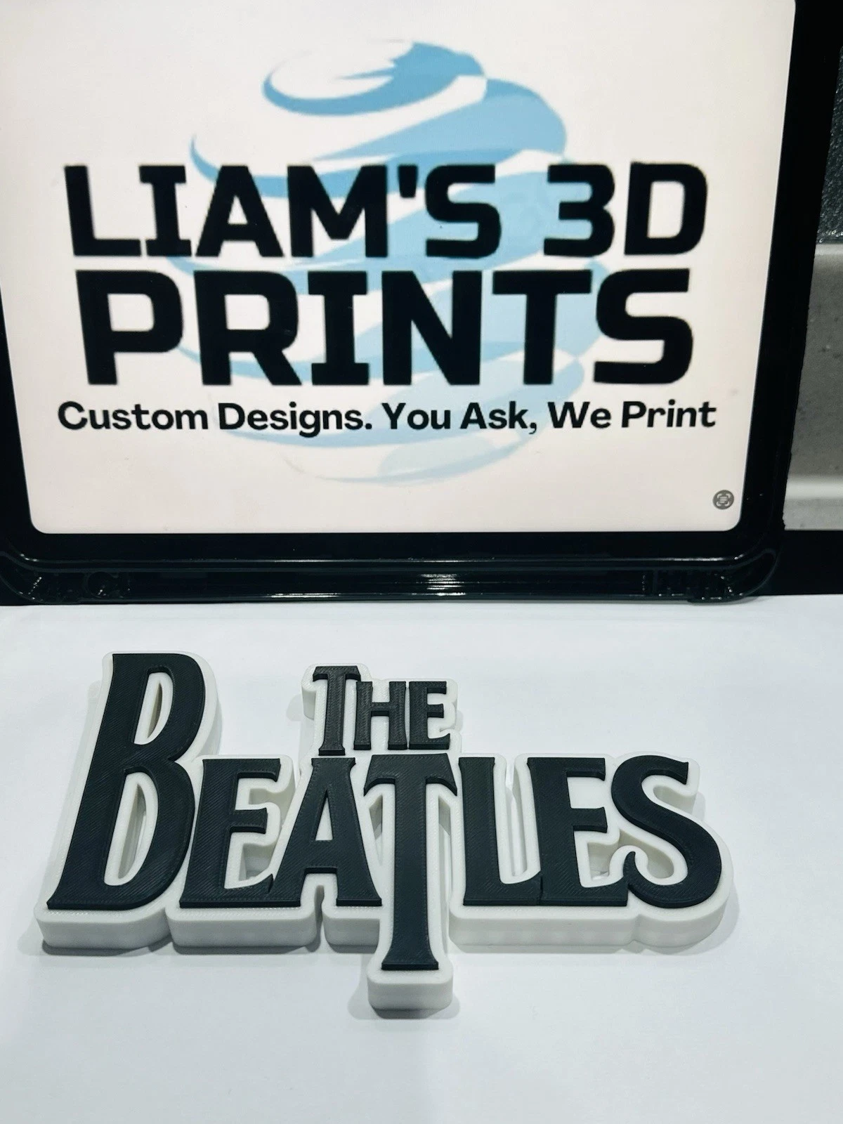 Decorative Beatles Band Logo Self Standing 3D Print Music Sign Shelf Desk