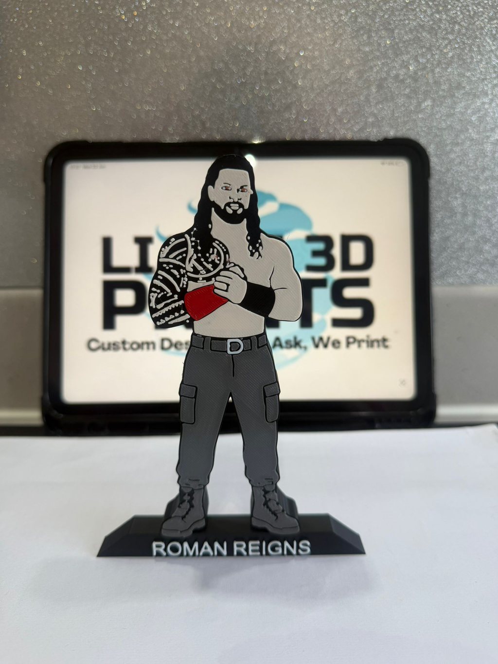 Decorative Roman Reigns Wrestling Table Stand Room Sign Display WWE WWF