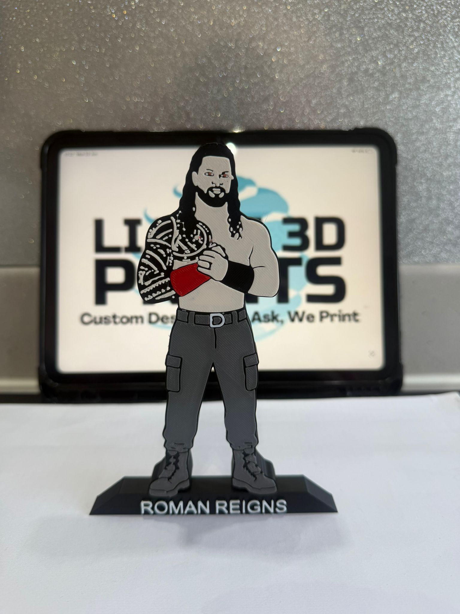 Decorative Roman Reigns Wrestling Table Stand Room Sign Display WWE WWF